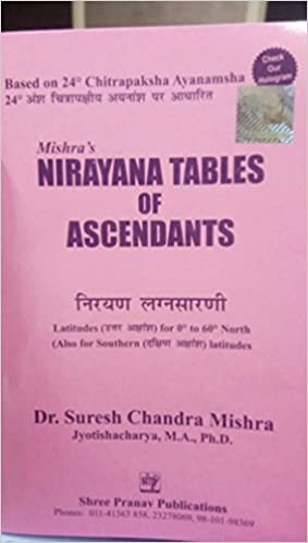 Nirayana Tables of ascendants  Pranav Publication